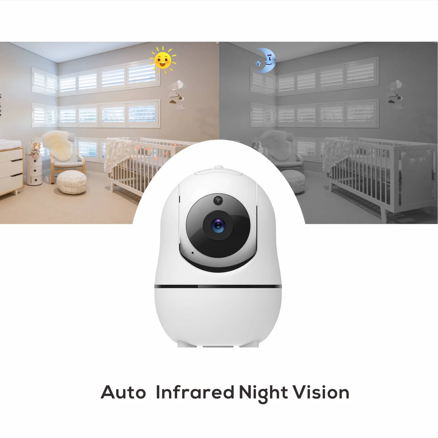 SM70 7" Video Baby Monitor, 1080P HD Display, IPS , 24Hour Battery Life, 1000Ft Range, Split Mode,1080P Big Screen with 4X Zoom