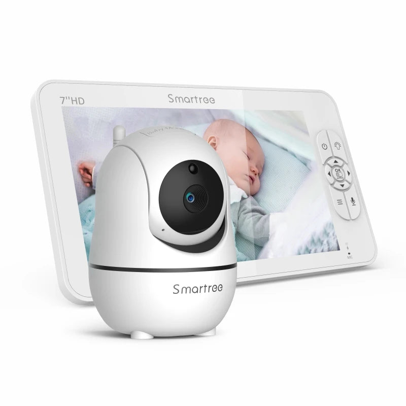 SM70 7" Video Baby Monitor, 1080P HD Display, IPS , 24Hour Battery Life, 1000Ft Range, Split Mode,1080P Big Screen with 4X Zoom