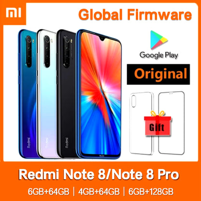 Redmi Note 8/Note 8 Pro Smartphone Global Firmware with Phone Case Original Android Phone 4000Mah Baterry Quad Cmaera