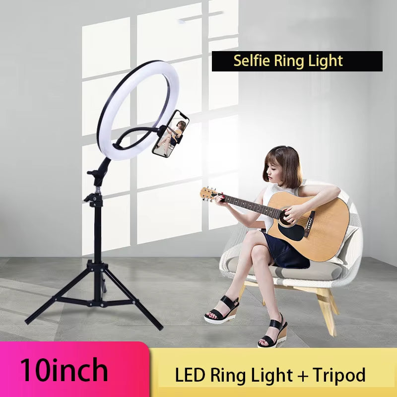 Mobile Selfie Ring Light Photography Light Led Rim of Lamp with Mobile Holder Large Tripod Stand for Youtube RGB Tok Ringlight