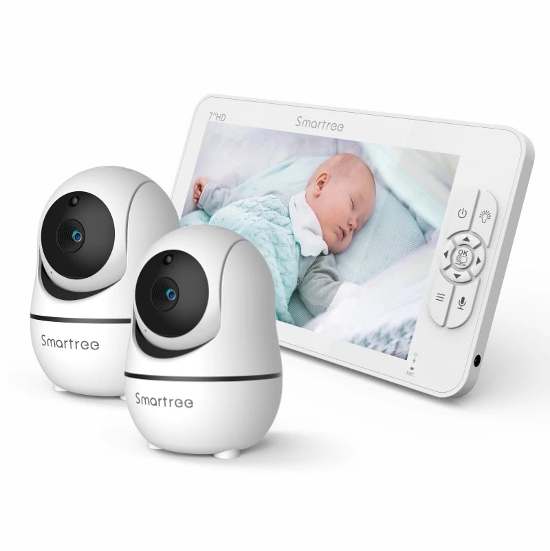 SM70 7" Video Baby Monitor, 1080P HD Display, IPS , 24Hour Battery Life, 1000Ft Range, Split Mode,1080P Big Screen with 4X Zoom