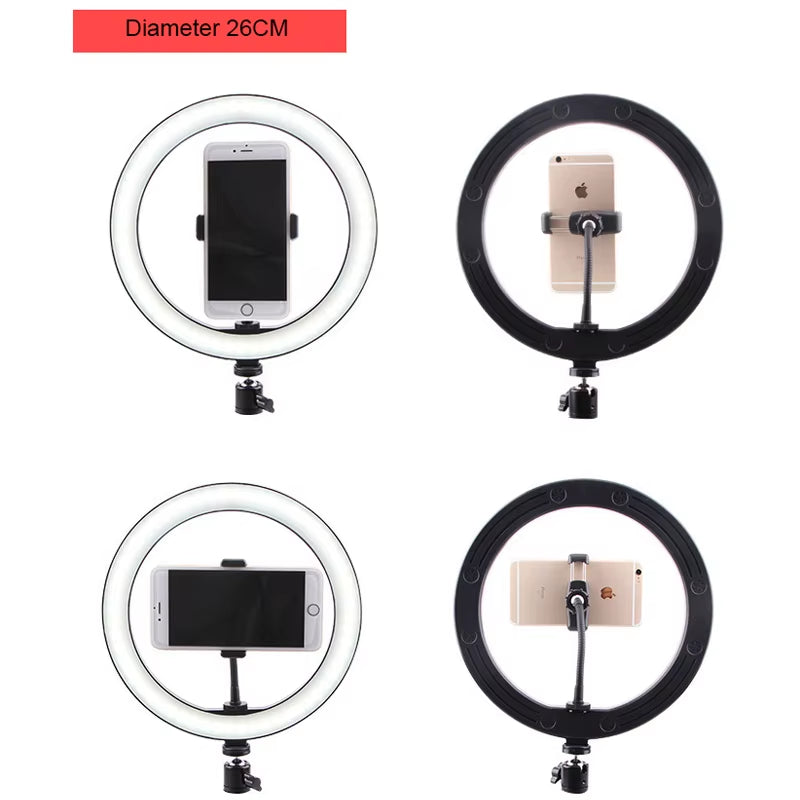 Mobile Selfie Ring Light Photography Light Led Rim of Lamp with Mobile Holder Large Tripod Stand for Youtube RGB Tok Ringlight