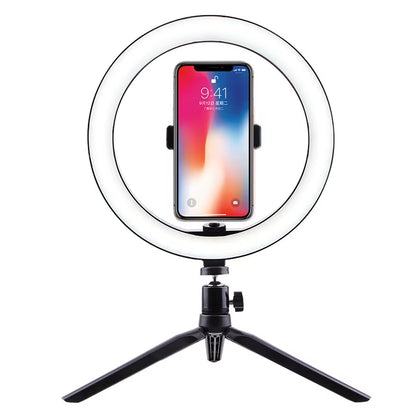 Mobile Selfie Ring Light Photography Light Led Rim of Lamp with Mobile Holder Large Tripod Stand for Youtube RGB Tok Ringlight