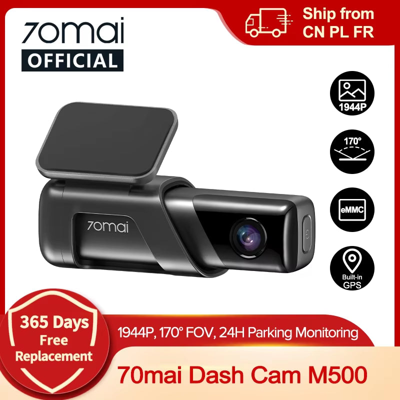 Dash Cam M500 1944P 170FOV  M500 Car DVR Dash Camera Recorder GPS ADAS 24H Parking Monitor Emmc Built-In Storage